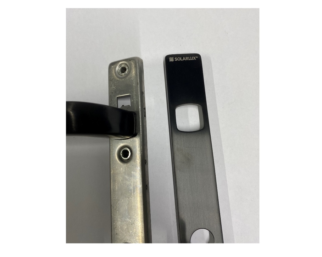 SL Drückergarnitur incl. Langschild, Edelstahl gebürstet