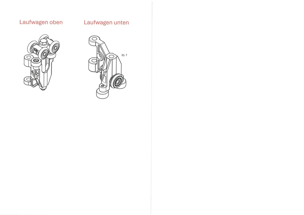 Laufwagen SL50 und SL60 unten und oben
