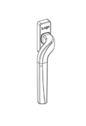 SL-Fenstergriff gerade oder gekröpft mit 180° Rastung ohne Stift, Edelstahl gebüstet